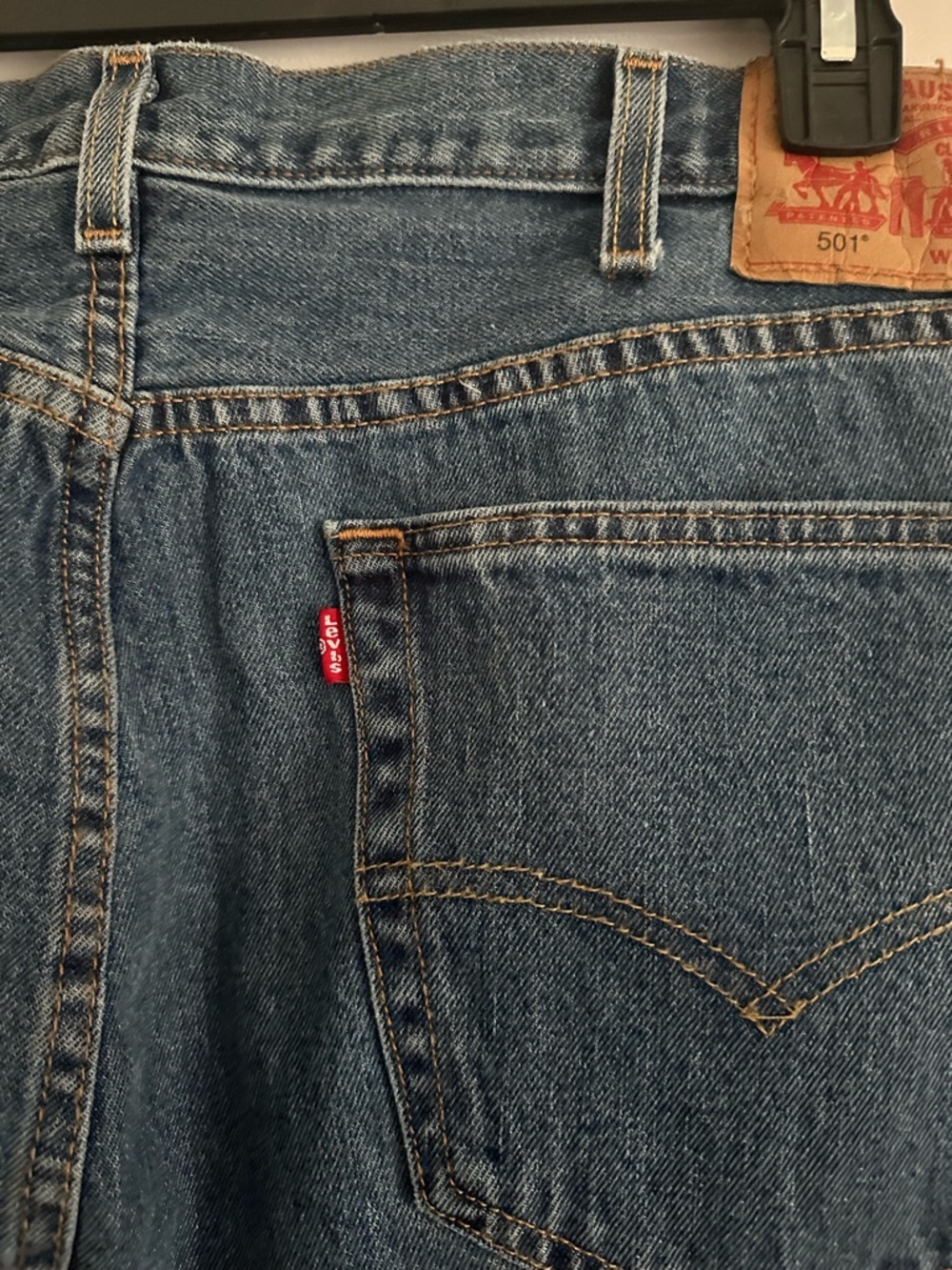 Size 40 Levi’s Men’s 501 Original Fit Straight Leg Jeans‎ Blue Denim W40 L32 - Picture 6 of 11